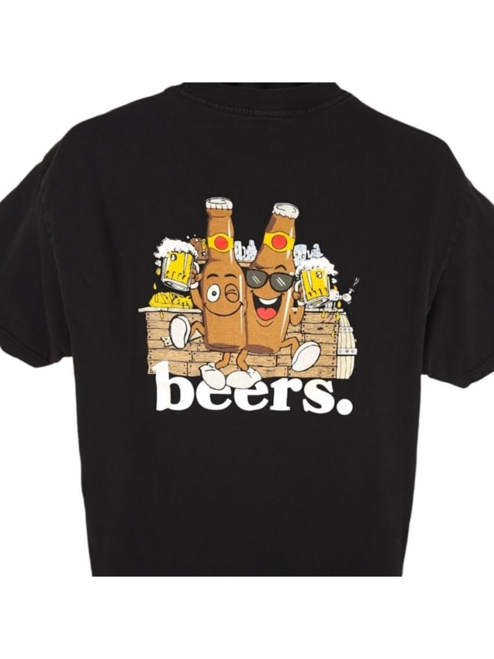 Beer Buds T Shirt Mens Size Large Black Made In USA